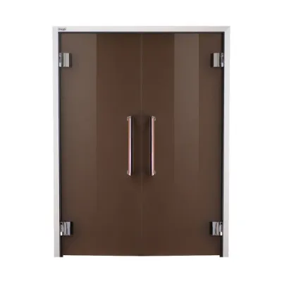 Дверь двухстворчатаястеклянная для паровой Grandis GS Silver, Bronze