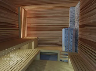 3D визуализация – Сауна в теннисном центре